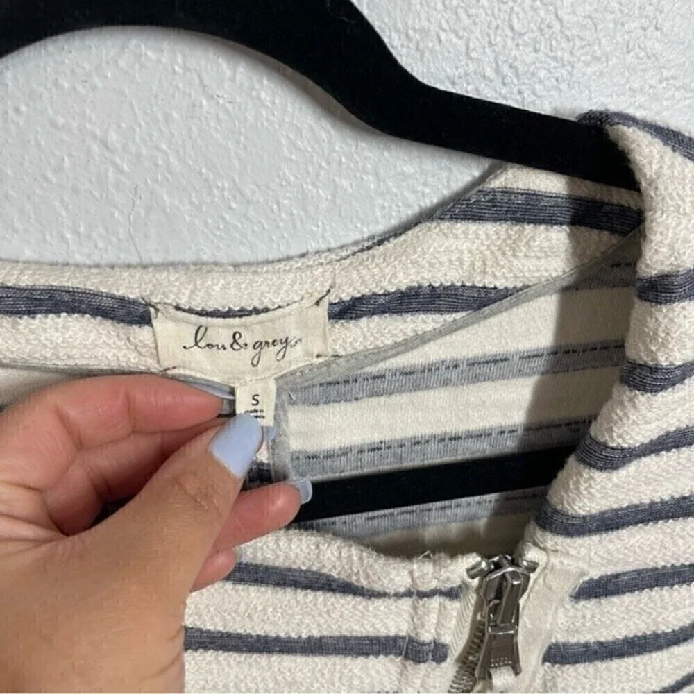 Lou & Grey cotton moto jacket asymmetrical zip  size small - Picture 5 of 9